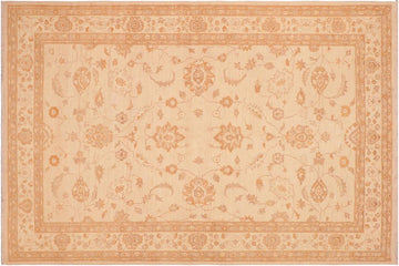 handmade Traditional Kafkaz Chobi Ziegler Tan Brown Hand Knotted RECTANGLE 100% WOOL area rug 6 x 8